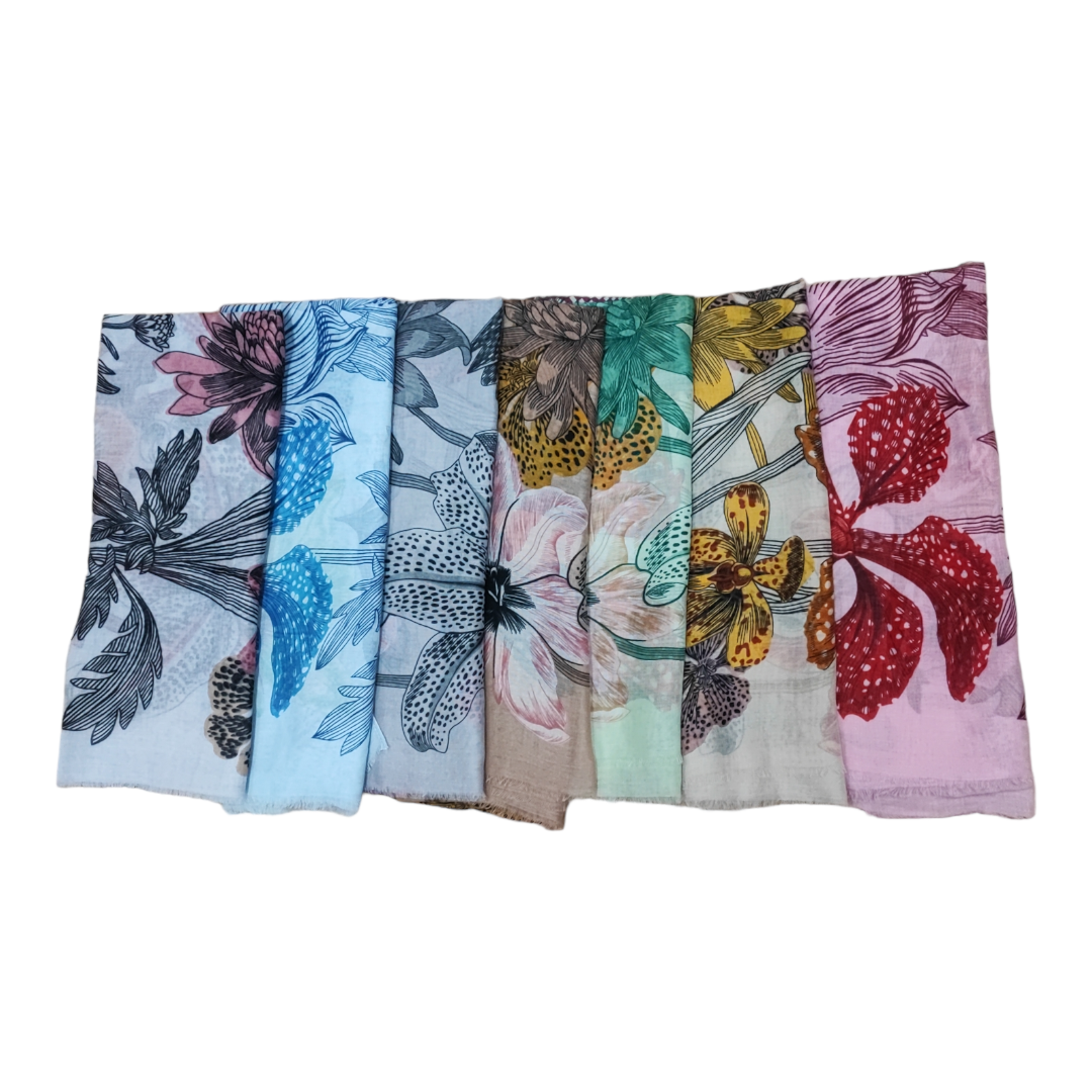 Foulards avec motif floral     (x12)