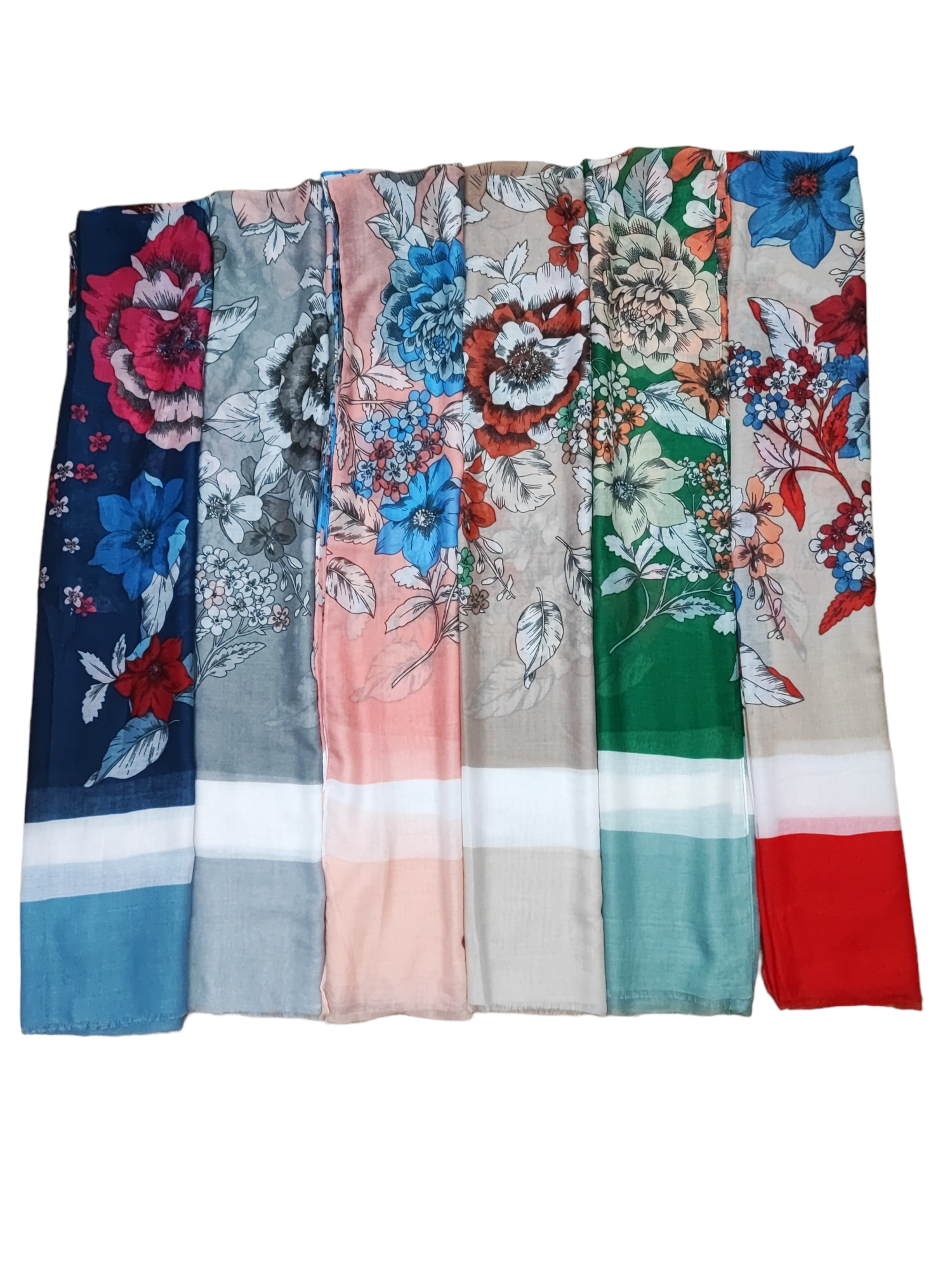 Foulard  femme motif fleur (x12) F7