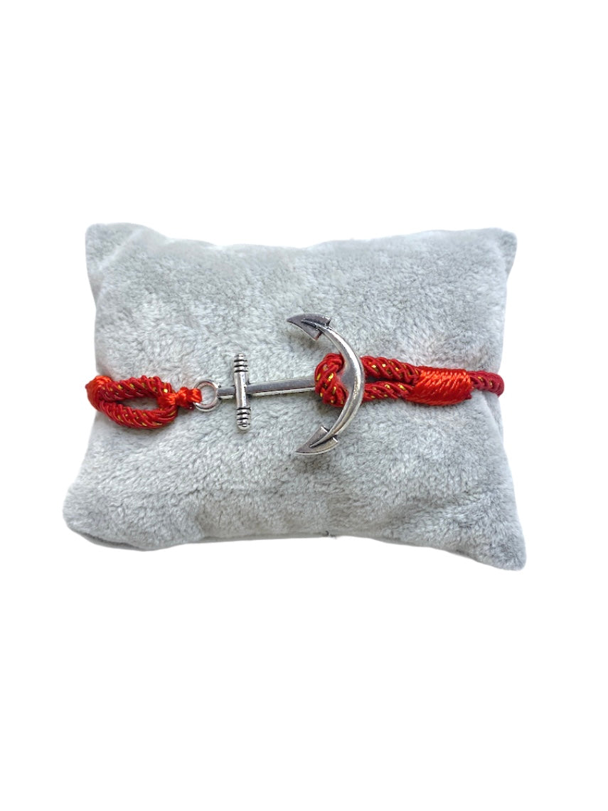 Bracelet ancre fil rouge (x6)