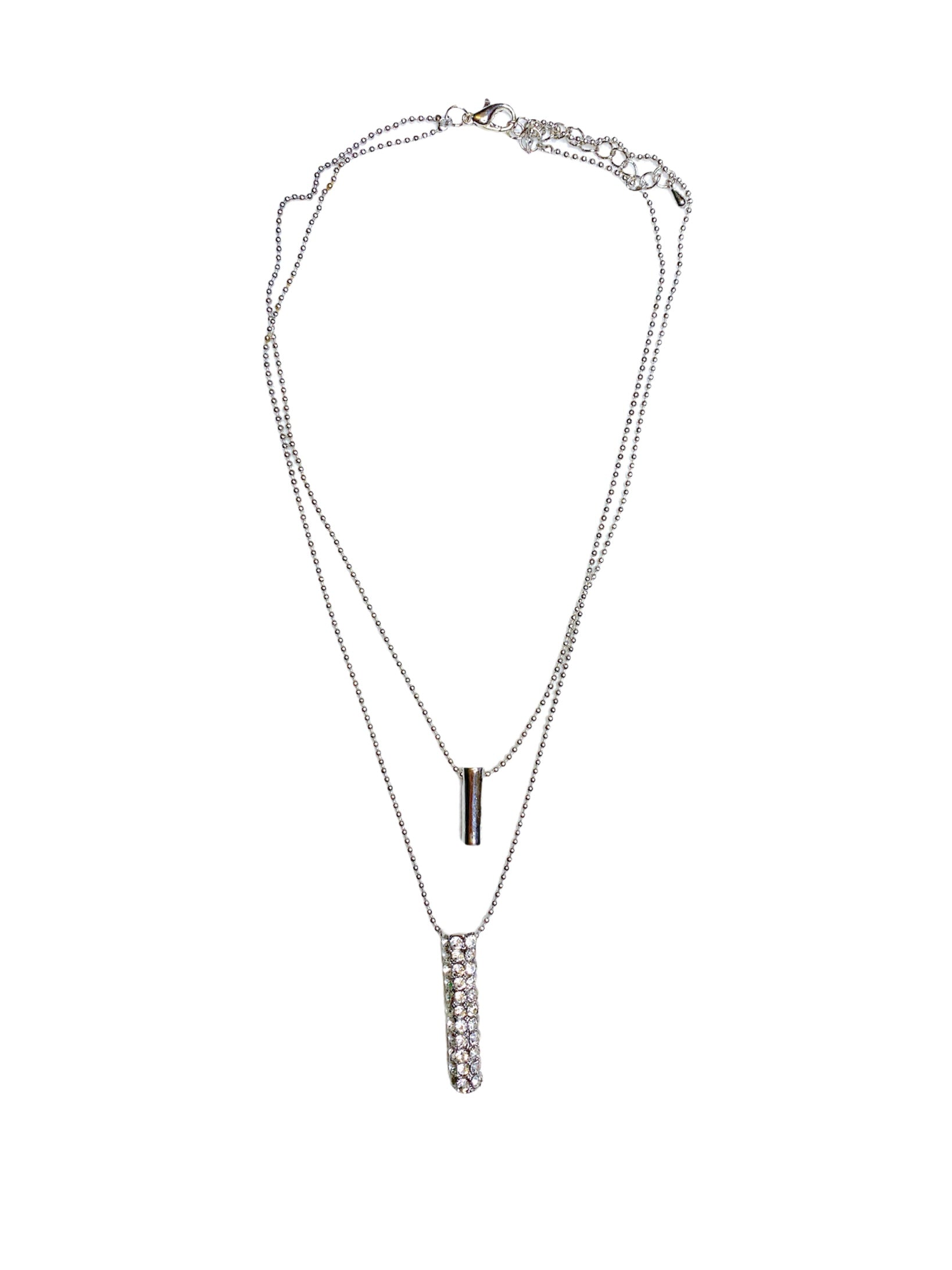 Collier pendentif double cylindre (ⅹ3)