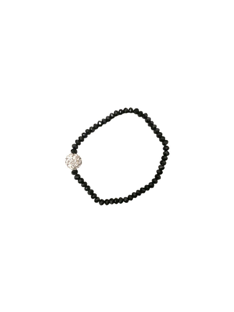 Bracelet fantaisie perles couleurs mélangées rond #BF37 (x12)