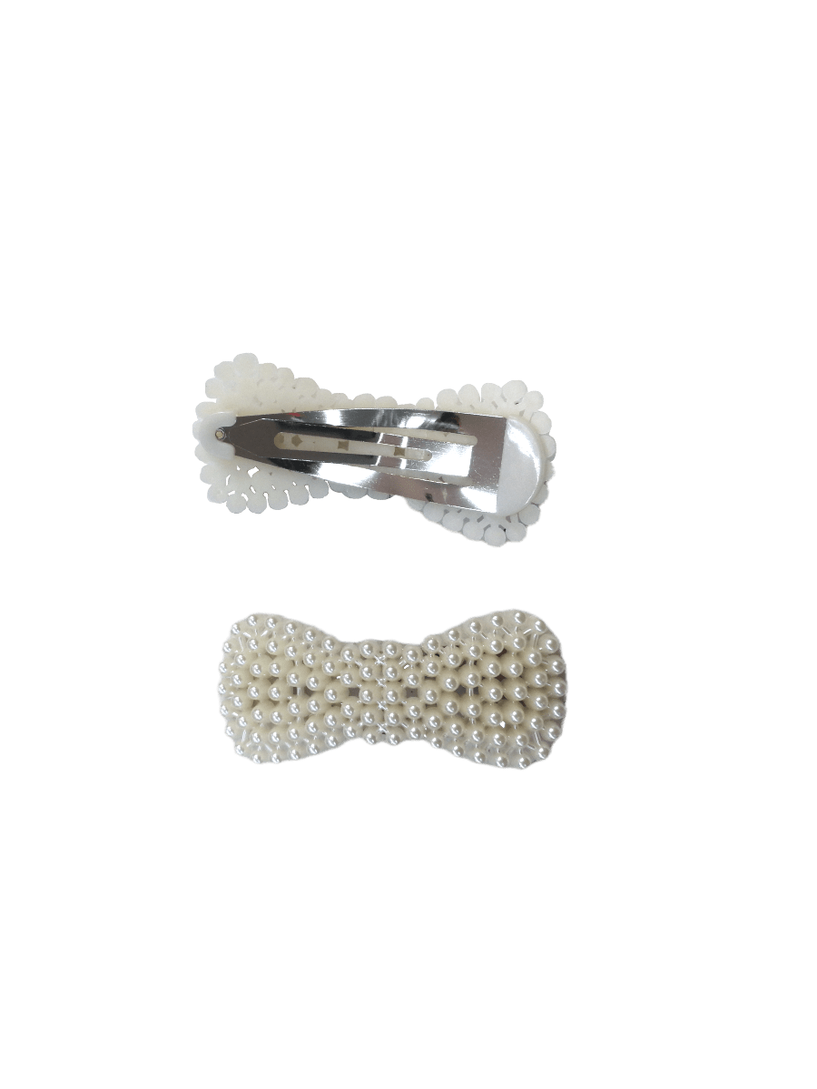 LOT DE 12 - Barrettes Pinces perles clip noeud    0,67€/unité | Grossiste-pro