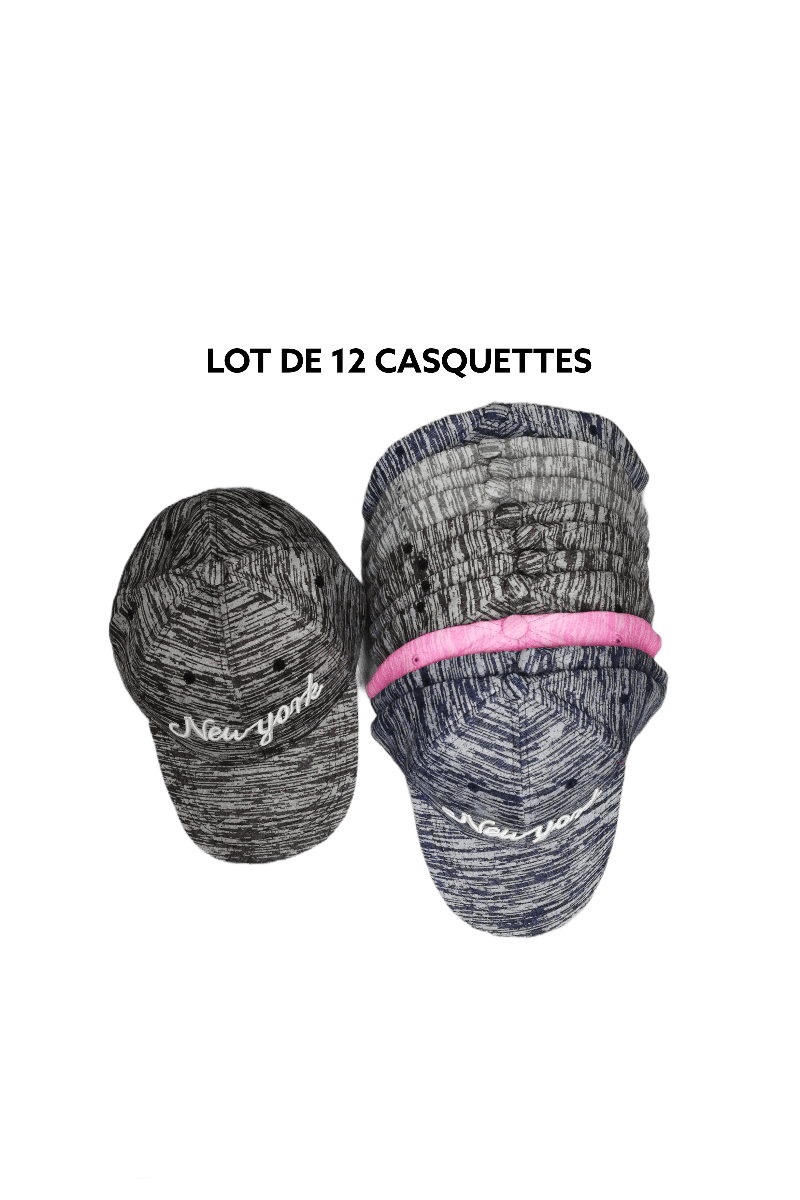 LOT DE 12 - casquettes écriture New York      2,90€/unité - Grossiste-pro