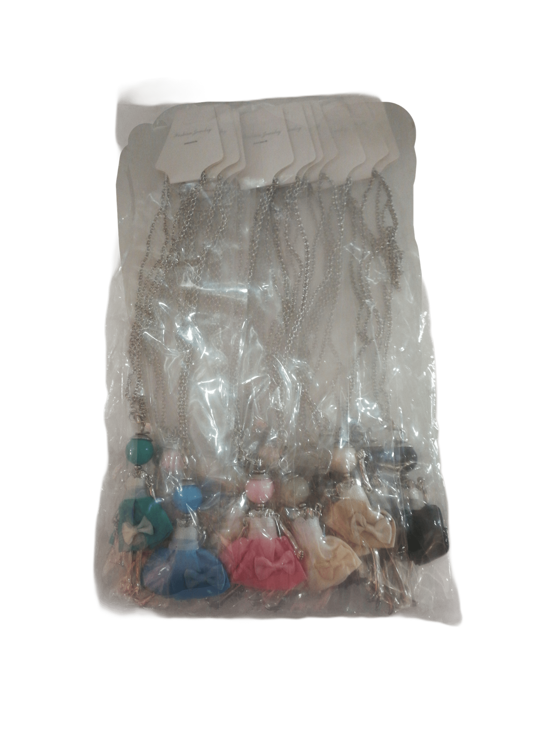 DESTOCKAGE Colliers sautoir pendentif poupée robe (x12)      1,50€/unité | Grossiste-pro