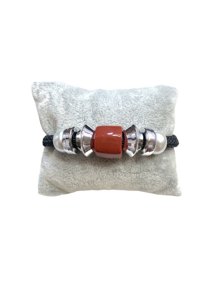 Bracelet fantaisie tresse perle couleurs au choix #ZBR220（x12）