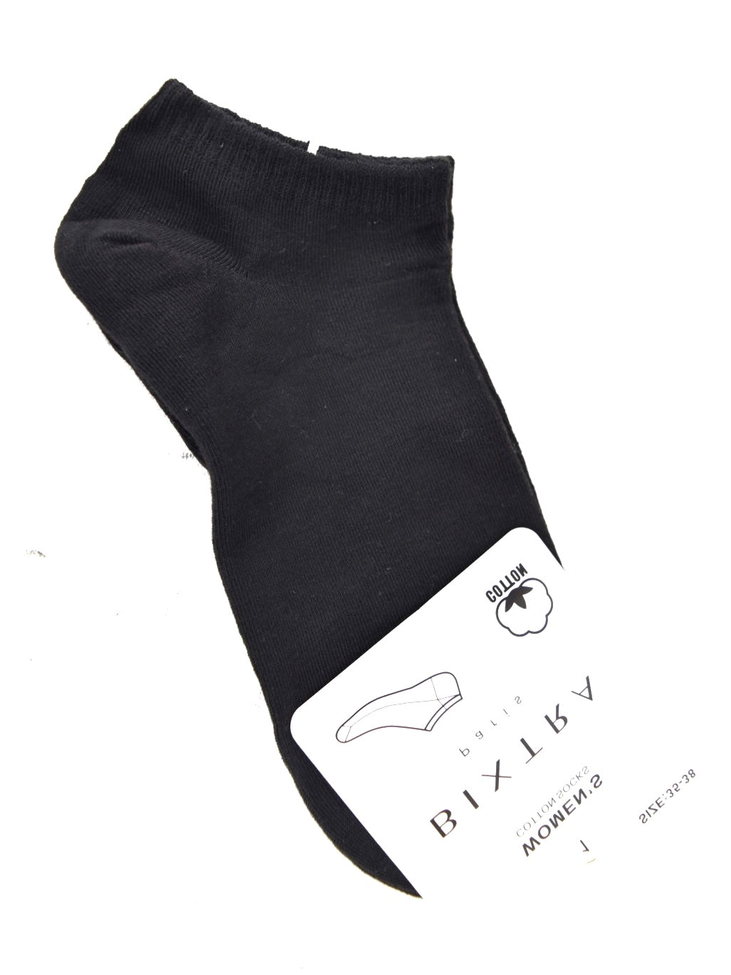 FEMME Chaussettes noires courtes en coton  (x24)