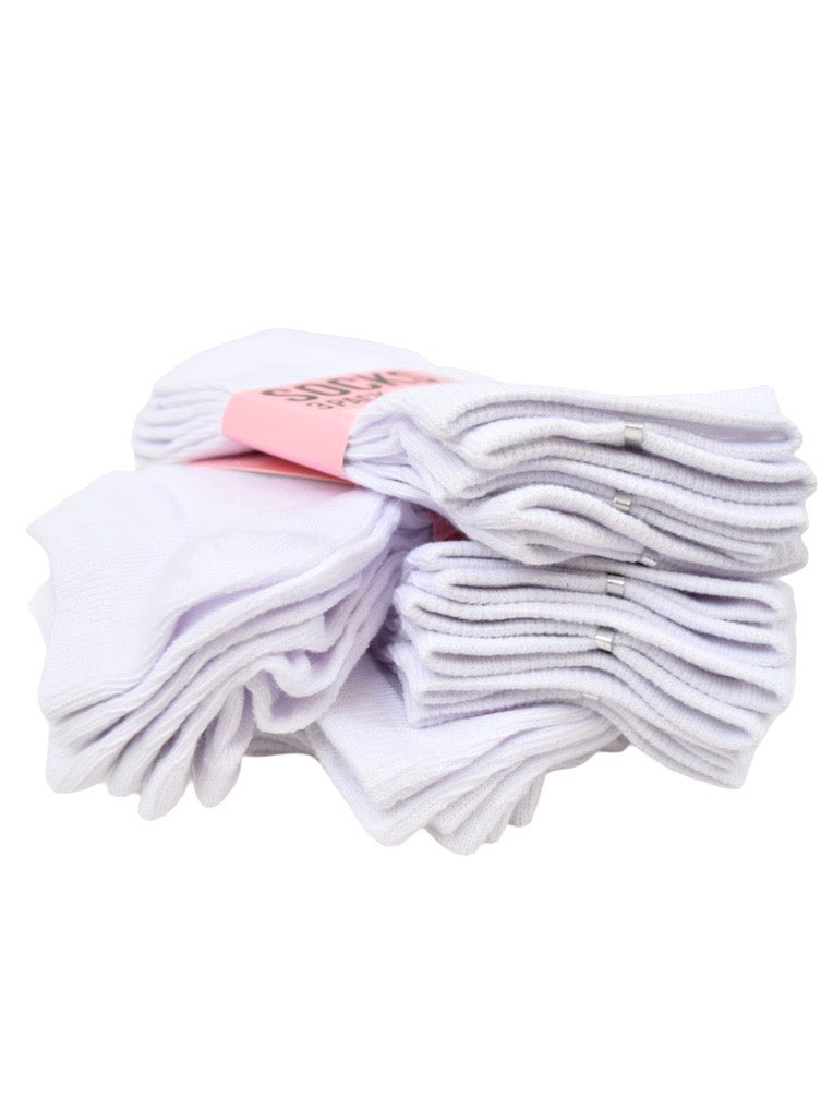 FEMME Chaussettes blanches courtes en coton  (x24)