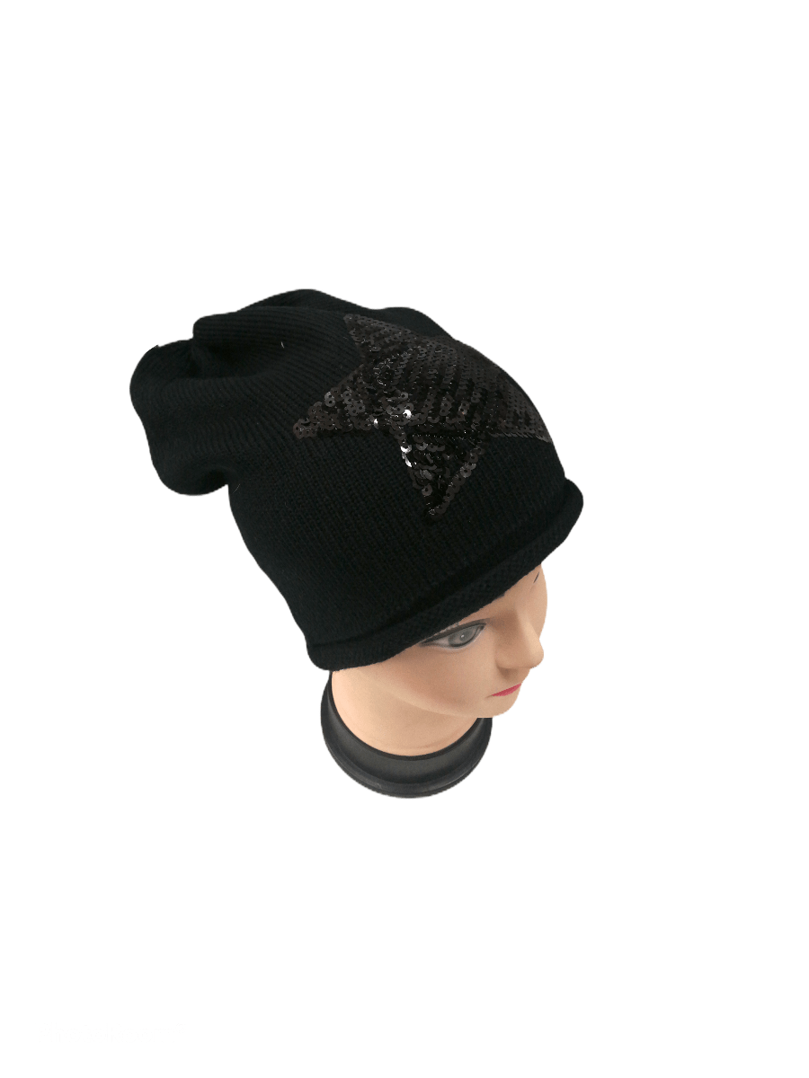 Bonnet long slouch motif étoile       (x12) 2,50€/unité | Grossiste-pro