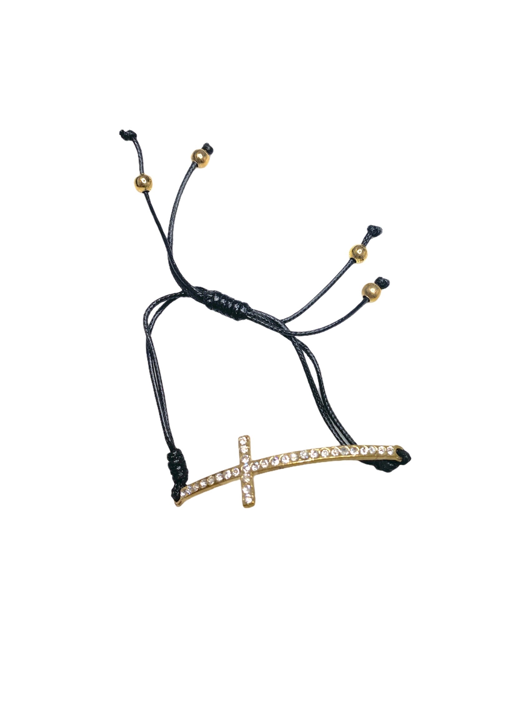 Bracelets ficelle avec motif croix       (x12)