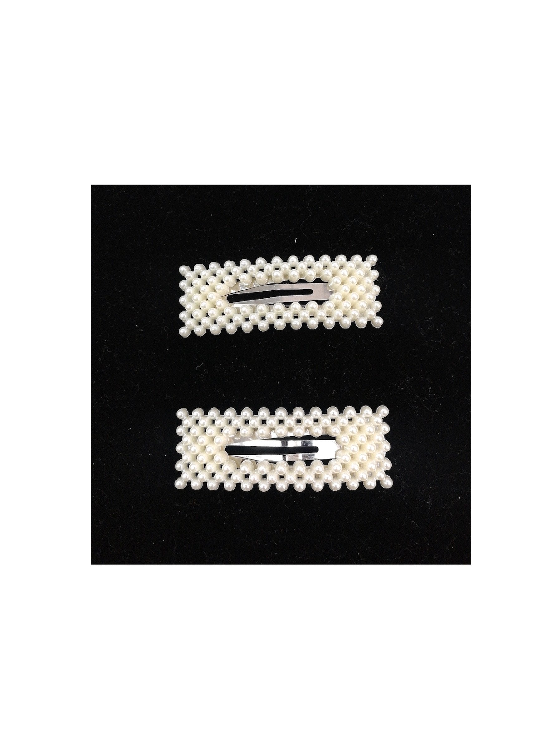 LOT DE 12 - Barrettes Pinces perles clip rectangulaire    0,67€/unité | Grossiste-pro